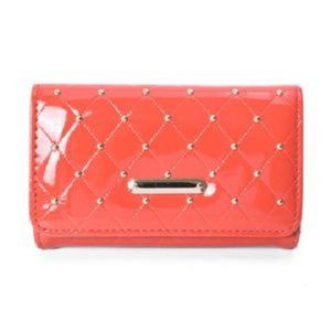 Value Buy Burnt Orange Quilted Pattern Patent Faux Leather Ladies Tri-Fold Walle